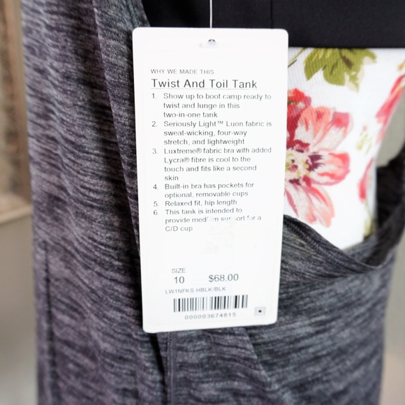 LULULEMON | Twist and Toil Tank Size 10 - Picture 6 of 8